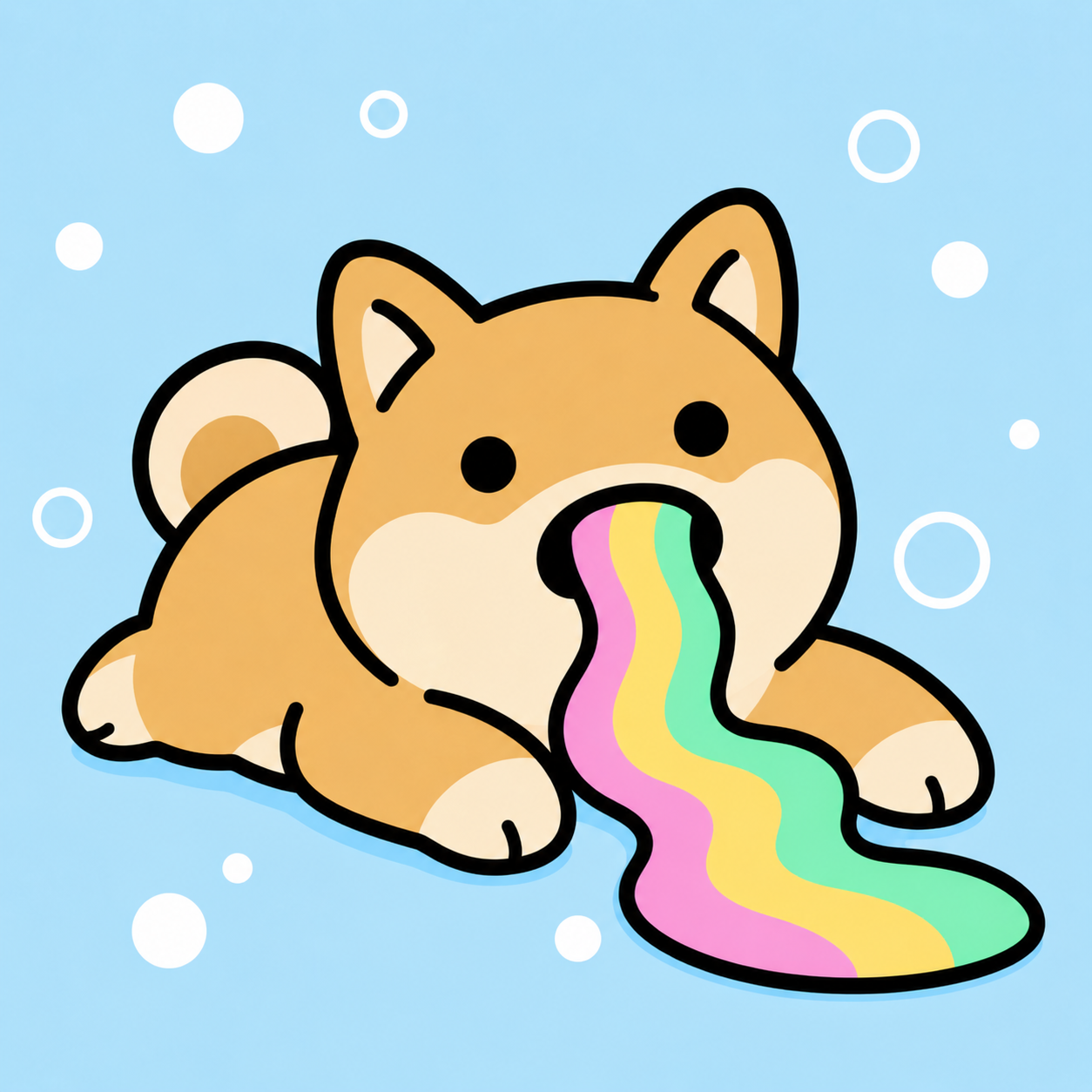 DORAIN Shiba with a rainbow stream